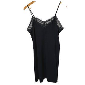 Flora Nikrooz Black Slip Nightie SM Stretchy Lace Babydoll Nightgown Stretch